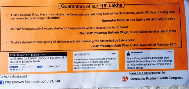 Fake Cheques 'Signed' by PM Modi are Props for Congress Protest in Bengaluru