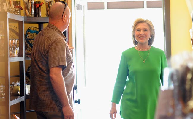 Hillary Clinton Makes First Campaign Stop in Small-Town America