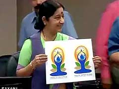 Ahead of International Yoga Day, Sushma Swaraj Unveils Logo