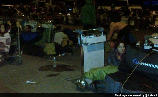 Hundreds Queue Up Outside Kathmandu Airport in Hope of Way Out