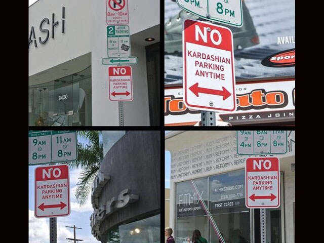 'No Kardashian Parking' Signs Pop Up in Hollywood