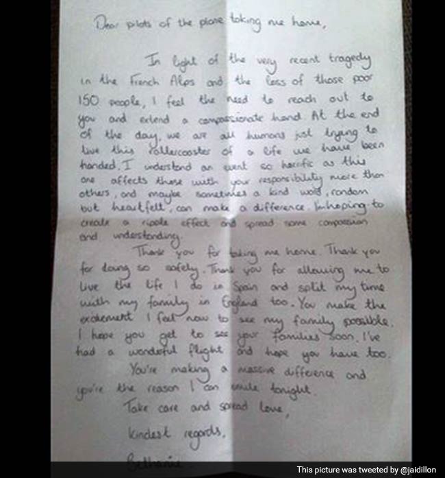 'Thank You For Taking Me Home': Passenger's Letter To Pilot Goes Viral