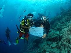 Supporters of Maldives Ex-President Mohamed Nasheed Hold Underwater Protest