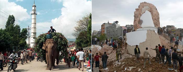 Before And After The Nepal Earthquake Heartbreaking Pictures Show