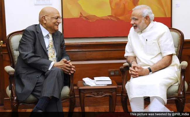 NRI Industrialist Lord Swraj Paul meets Prime Minister Narendra Modi