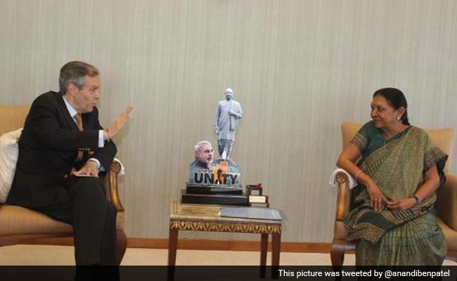 Gujarat Chief Minister Anandiben Patel Discusses Skill Development With German Envoy Michael Steiner