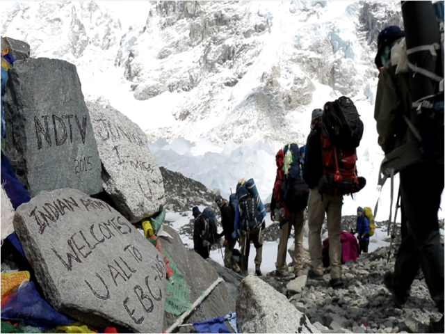 Frozen Bodies, Snow Stained With Blood at Everest Base Camp by Aamir Rafiq