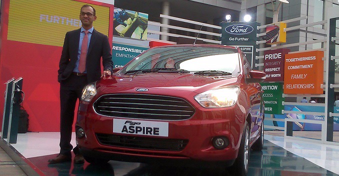 Ford Figo Aspire Showcased to Public in Delhi