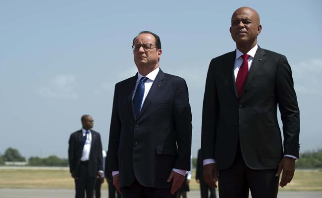 French President Francois Hollande Arrives in Haiti