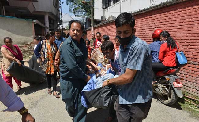 Buildings Down, Bodies Recovered in Chautara, Nepal, After Earthquake