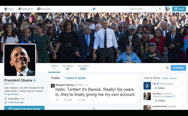 Obama Gets His Own Account on Twitter: 'It's Barack. Really!'