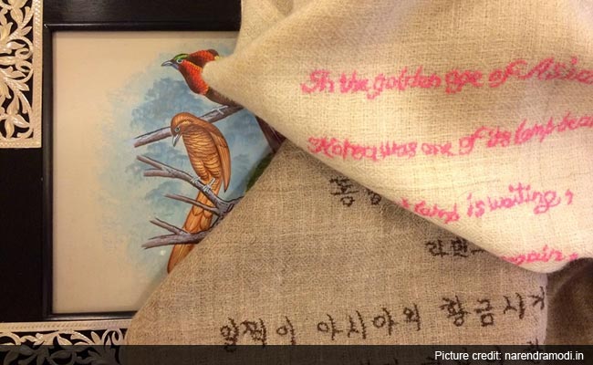 PM Modi's Gift to South Korea President: Stoles Inscribed With Rabindranath Tagore's Poem