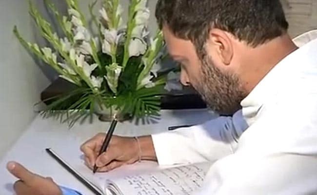 Rahul Gandhi Visits Nepal Embassy, Pays Tribute to Earthquake Victims