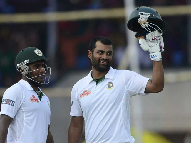वेलिंगटन टेस्ट : बारिश से बाधित पहले दिन बांग्‍लादेश के तमीम इकबाल और मोमीनुल हक ने जमाए अर्धशतक