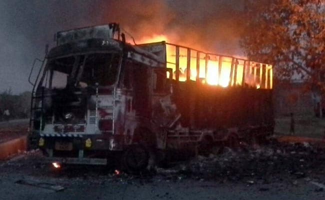 Truck Catches Fire After Coming In Contact With Railway Power Line In Chhattisgarh