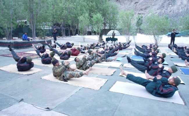 Army Soldiers in Mathura to Celebrate Yoga Day