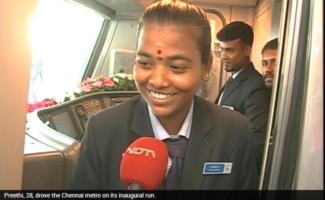 Young Woman Steers Chennai's First Metro Train