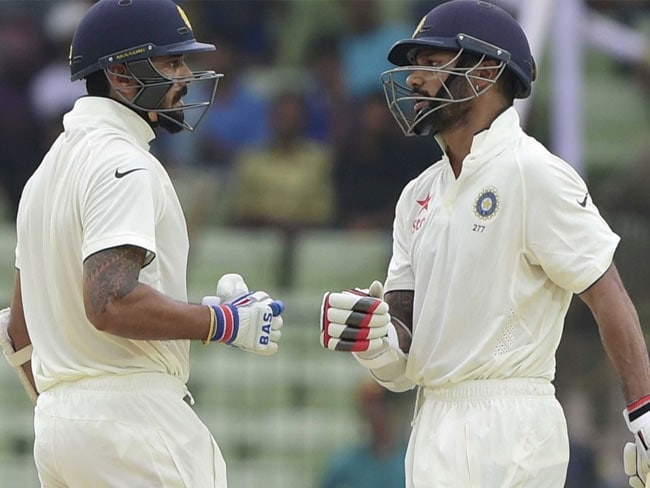 फ़तुल्लाह टेस्ट : धवन और विजय की शानदार पारियों की बदौलत भारत मजबूत