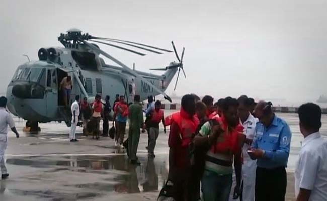 Dramatic Navy Rescue After Distress Signals From Ship Off Mumbai