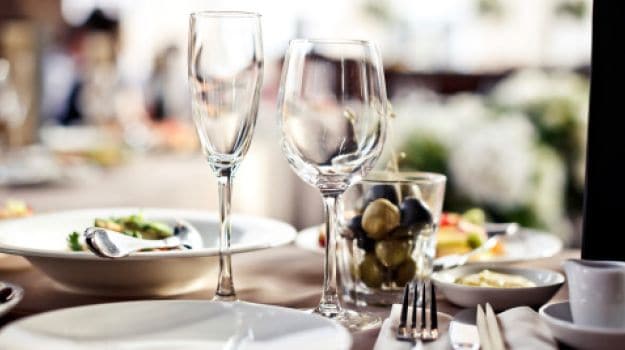 fancy restaurant table setup