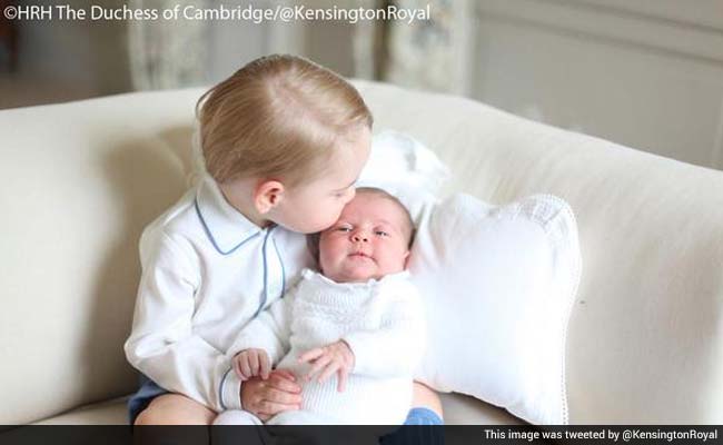 Kiss From Big Brother in Photographs of Britain's Royal Baby Princess Charlotte