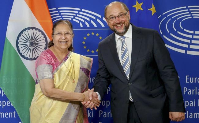 Lok Sabha Speaker Sumitra Mahajan Meets European Union Parliamentary President in Brussels