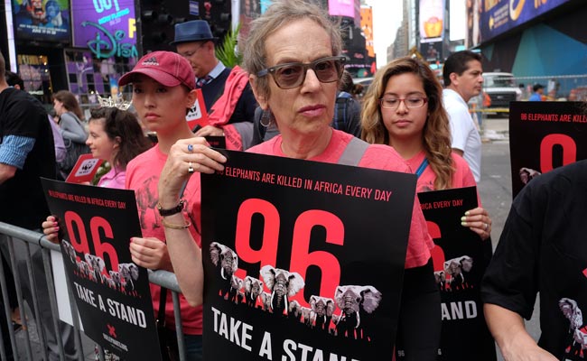 US Crushes Ton of Ivory in New York's Times Square