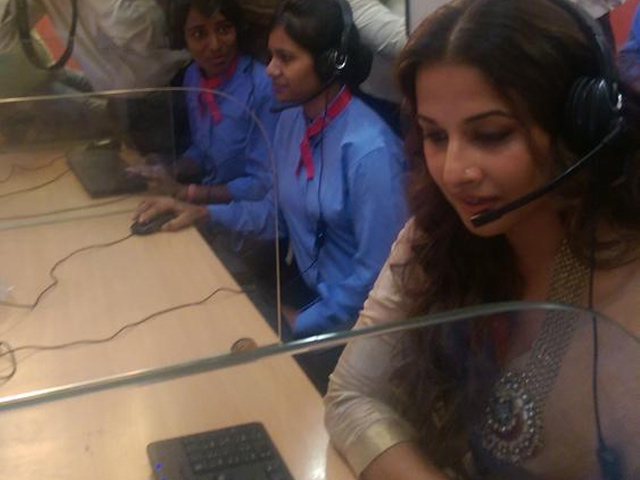 Vidya Balan Visits Helpline Centre For Women in Uttar Pradesh