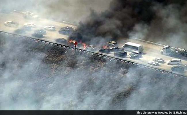 Blaze Burns Cars, Closes California Freeway