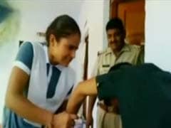 Inside Police Station, Schoolgirl Thrashes Boy Who Harassed Her