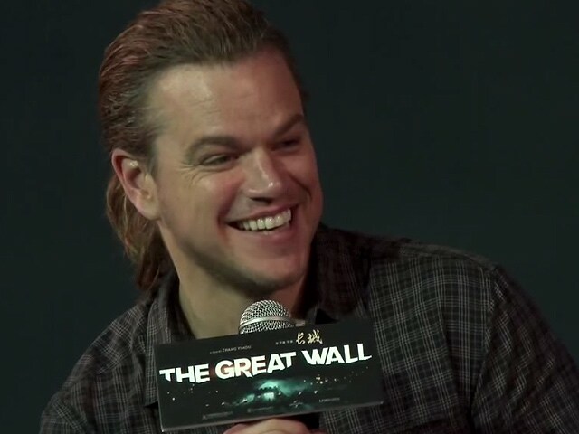 Matt Damon Debuts Ponytail Look at The Great Wall Conference