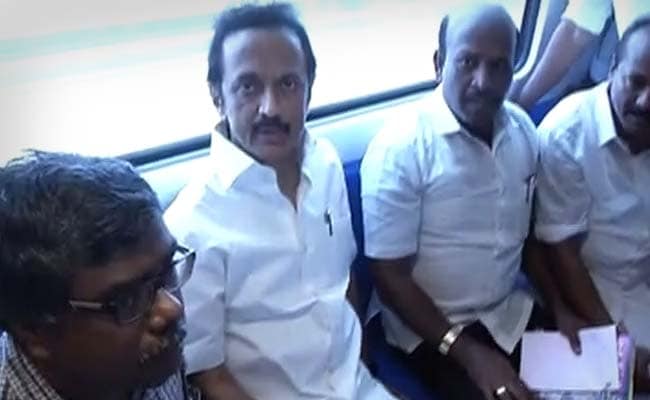 MK Stalin, Vijayakant Take Ride in Chennai Metro Rail