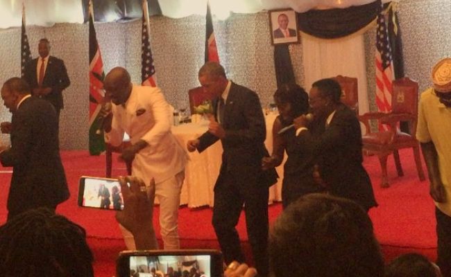 Going Viral: Obama Dances With Local Pop Stars in Kenya