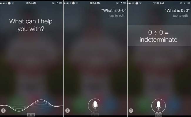Ask Siri What Zero Divided by Zero Equals to. The Answer Might Make You Cry