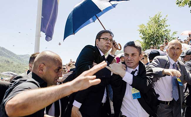 Serbian PM Aleksandar Vucic Attacked During Srebrenica Ceremony