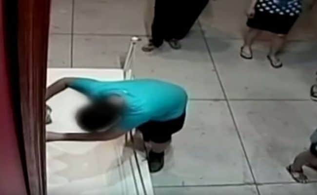Million Dollar Whoops. Boy Trips at Museum, Smashes Painting