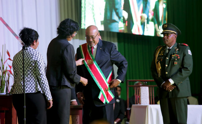 Suriname's Desi Bouterse Sworn in for Second Presidential Term