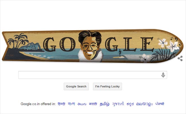 Google Celebrates Olympic Swimmer Duke Kahanamoku's Birth Anniversary With a Doodle