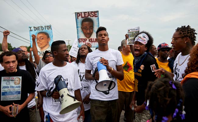 March in Ferguson on Eve of First Anniversary of Brown's Death