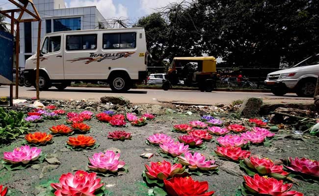 After Crocodile and an Anaconda, Lotuses Spotted on a Bengaluru Road