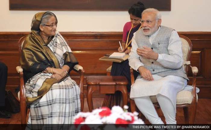 PM Narendra Modi Meets Bangladeshi Counterpart Sheikh Hasina in New Delhi