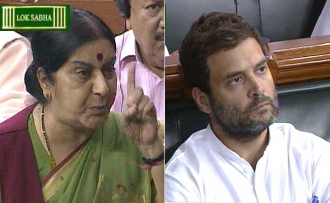 Since You Enjoy Holidaying... Sushma Swaraj's Jibe at Rahul Gandhi