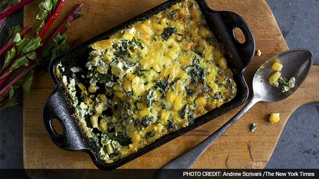 A Corn Gratin Welcomes Chard Into the Fold