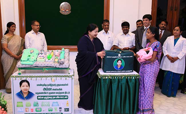 Tamil Nadu Chief Minister Jayalalithaa Launches Amma Baby Care Kit