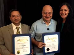 Actor Anupam Kher Gets 'Certificate of Recognition' in California