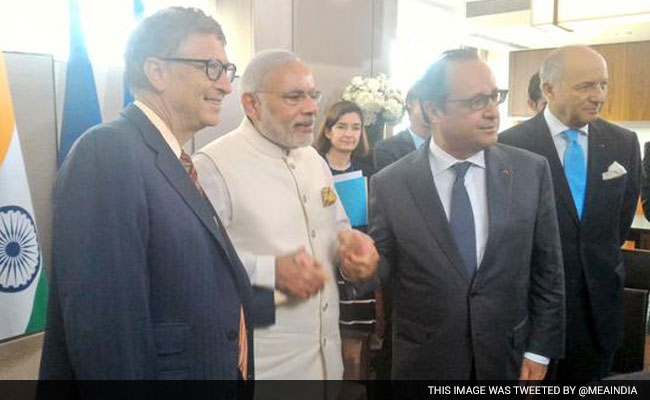 Microsoft Founder Bill Gates Meets PM Narendra Modi at United Nations