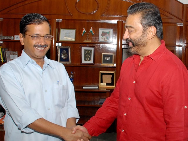 Kamal Haasan Meets Delhi Chief Minister Arvind Kejriwal