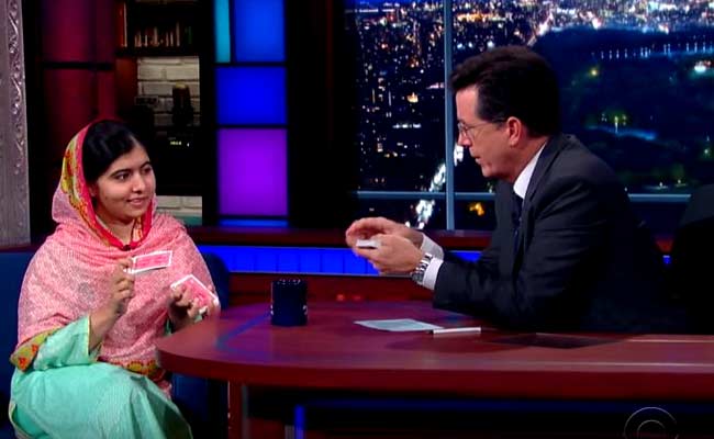 Malala Yousafzai Shows Stephen Colbert Epic Card Trick, Comes up Aces