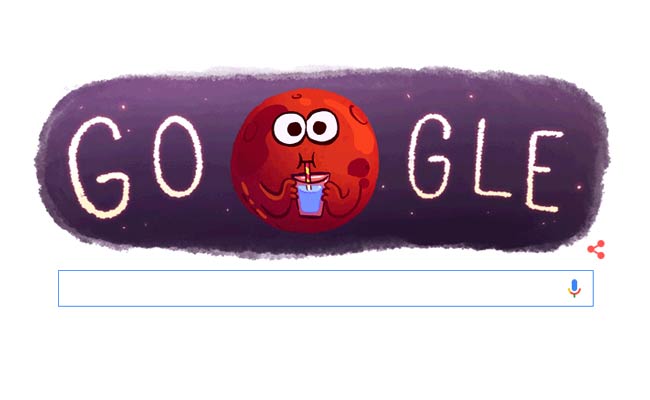 Google Admires Evidence of Water on Mars With Doodle