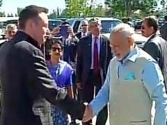 Prime Minister Narendra Modi Visits Electric Car Maker Tesla Motors